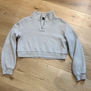 H&M Quarter-Zip Waffle Knit Women Top